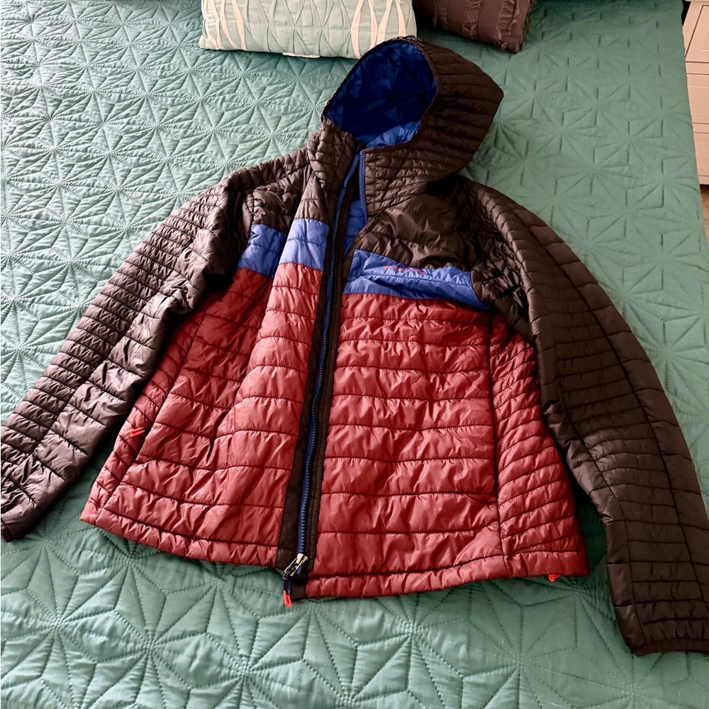 Cotopaxi Hooded Fuego Puffer Jacket - Red, Blue, Black